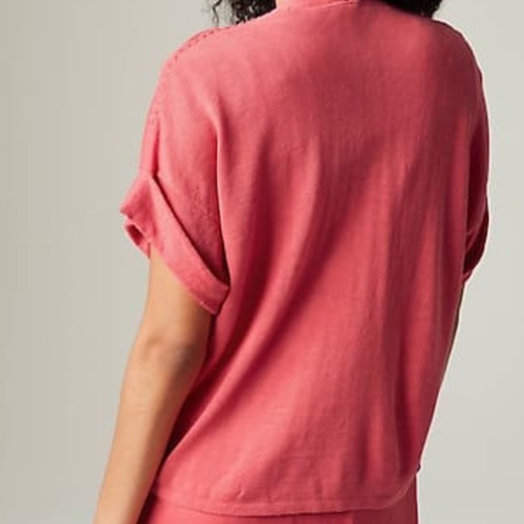 J.Jill Open front Linen blend pink Cardigan size L - Picture 3 of 10